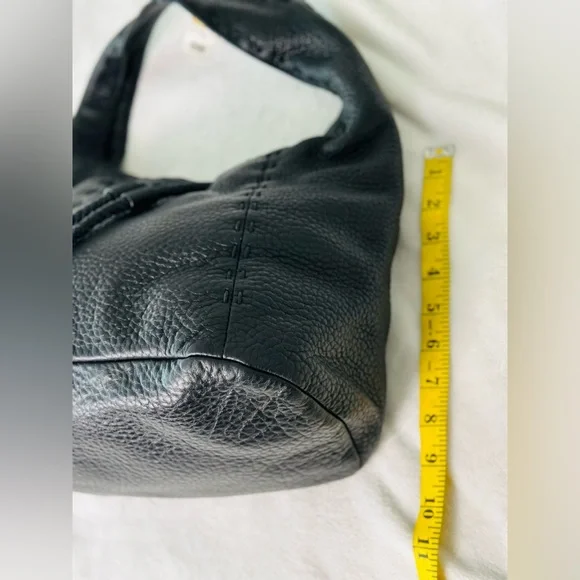 Talbots Black Pebbled Leather Hobo Shoulder Bag Medium Size - Picture 4 of 8